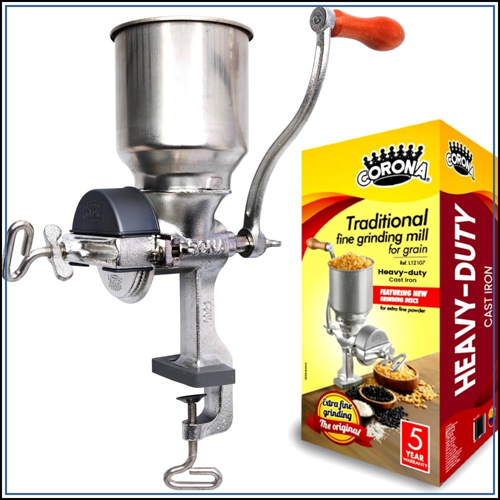 Cast Iron Corn - Manual Grain Mill for Corn, Wheat,
