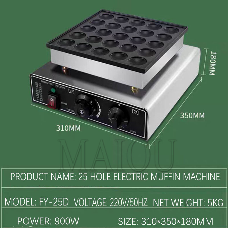 25 Holes  Pancake Machine 900W - Mini Pancake Griddle recensie en prijs