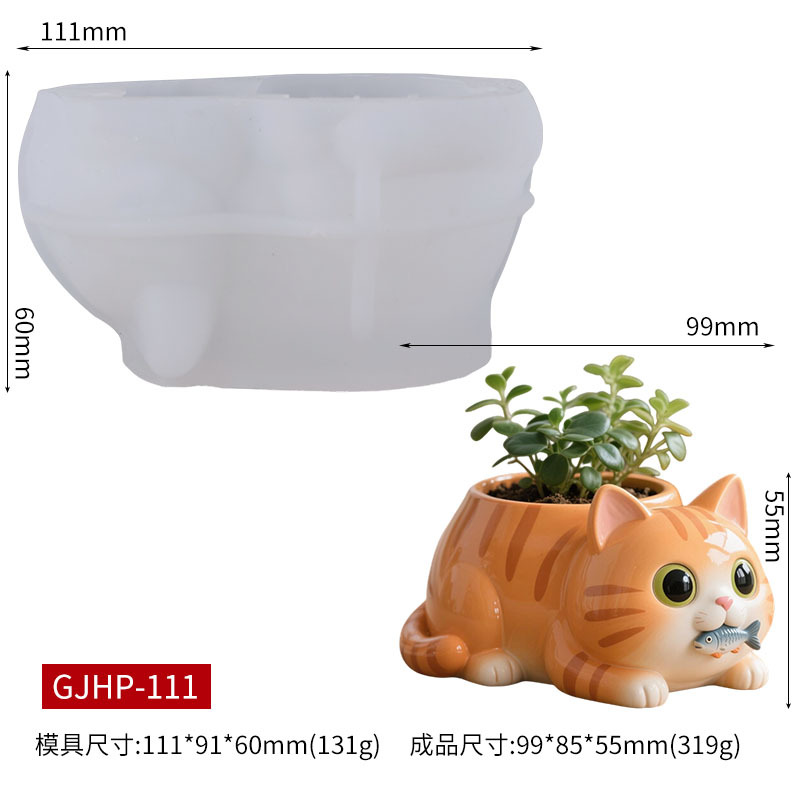 Cat Eating Fish Flower Pot Sil - Potsticker Mold recensie en prijs