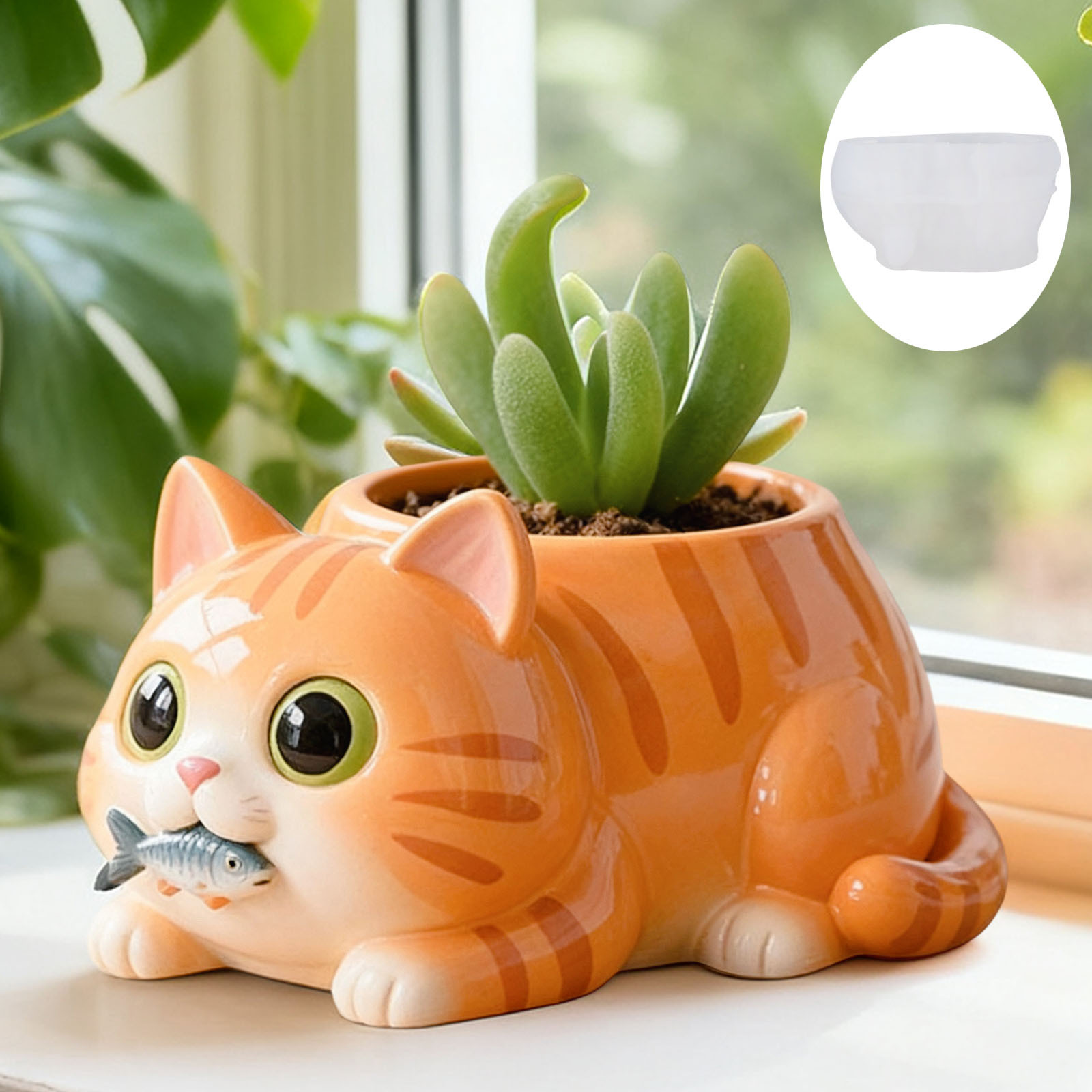 Cat Eating Fish Flower Pot Sil - Potsticker Mold recensie en prijs