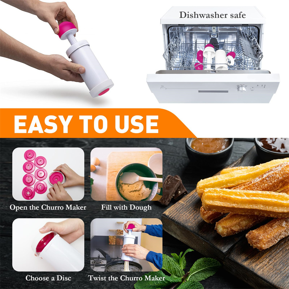 1pc DIY Manual Cookie Press Ma - Churros Maker Gun recensie en prijs
