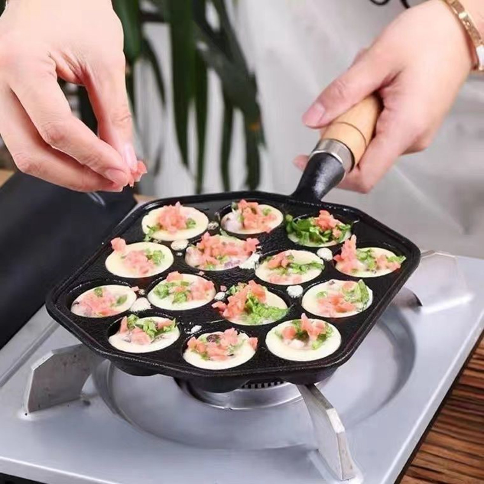 14 Holes Takoyaki Pan Nonstick - Egg Waffle Pan recensie en prijs
