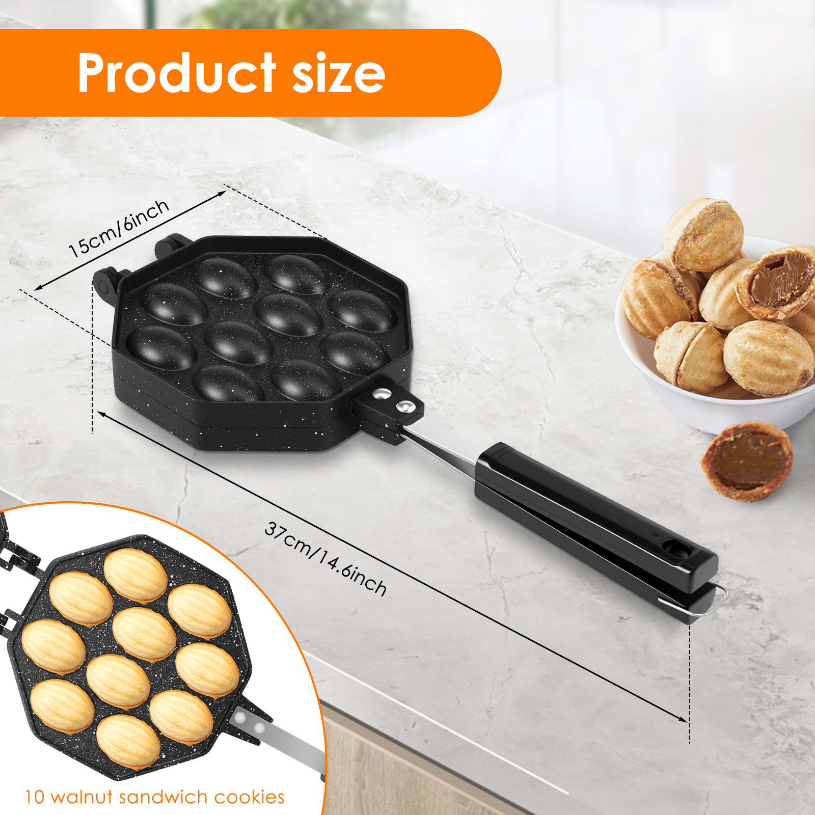 Walnut Cookie Mold Aluminum Al - Egg Waffle Pan recensie en prijs
