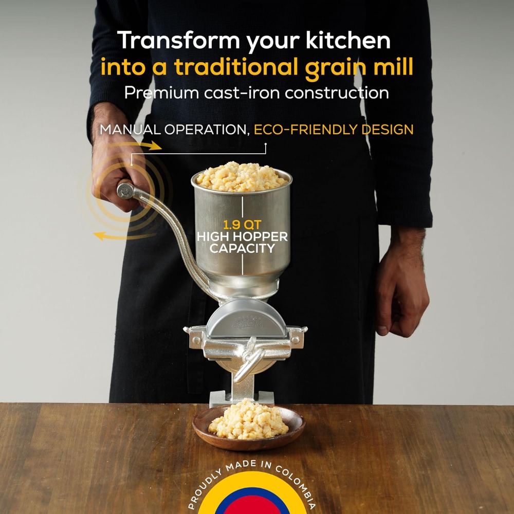 Manual Grain Mill for Corn, Wh - Cast Iron Corn recensie en prijs