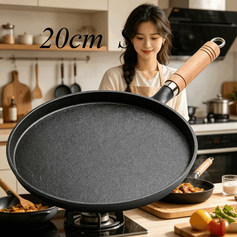 20cm Cast Iron Skillet Wooden  - Egg Waffle Pan recensie en prijs